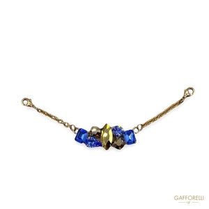 Neckline With Central Blue And Gold Jewel Detail A503 -