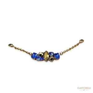 Neckline With Central Blue And Gold Jewel Detail A503 -