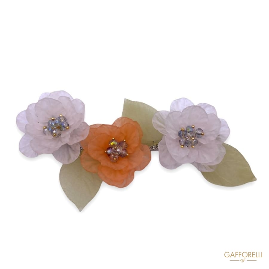 Neckline With Flowers And Beads D118 - Gafforelli Srl