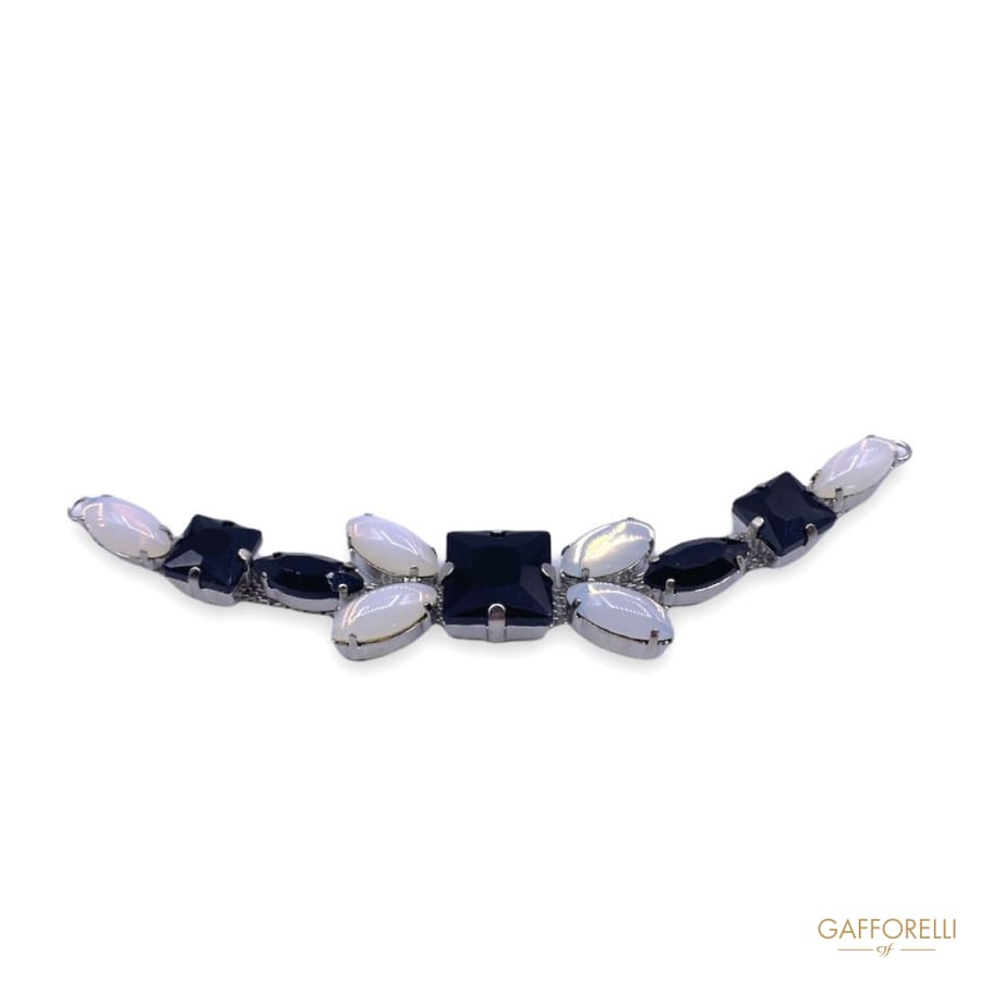 Neckline With Metal Base Black And White Stones A456 -