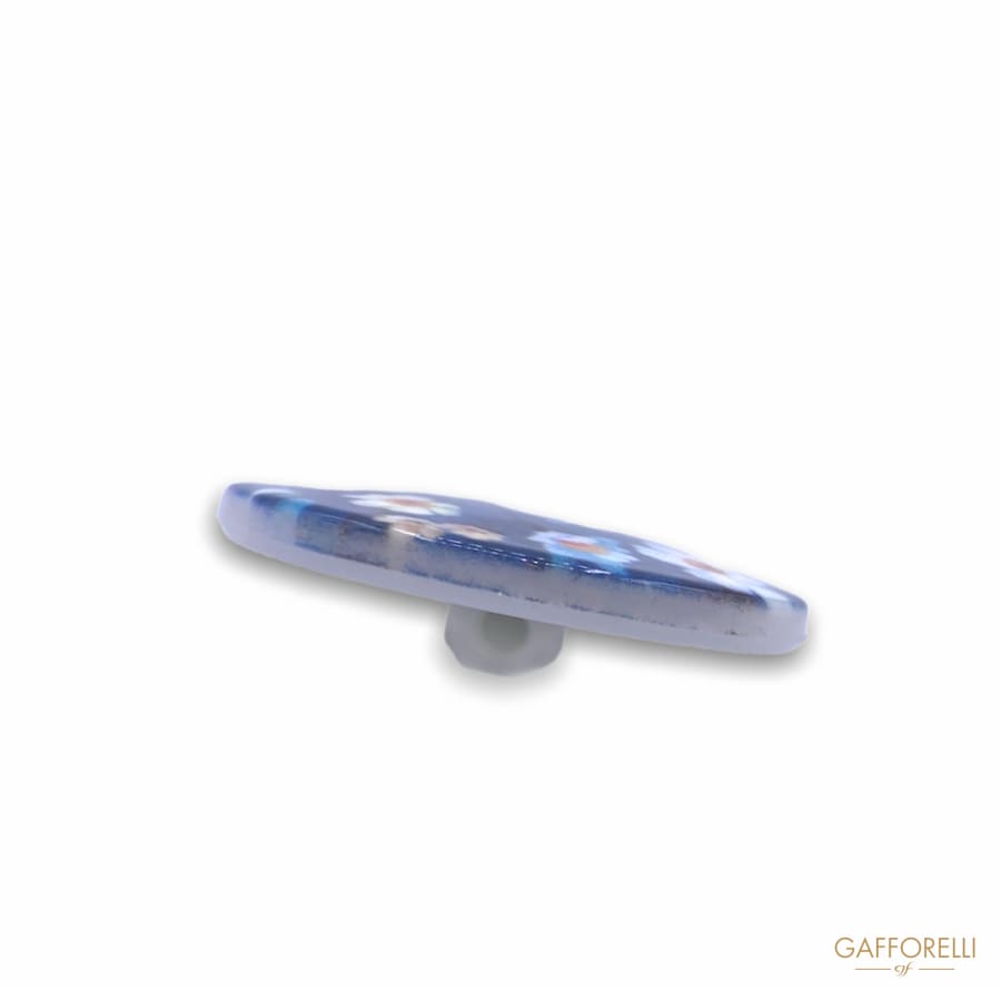 Nylon Button With Floral Print D305 c - Gafforelli Srl BLU •