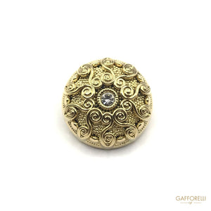 Nylon Button With Rhinestones - Art. A268 rhinestone