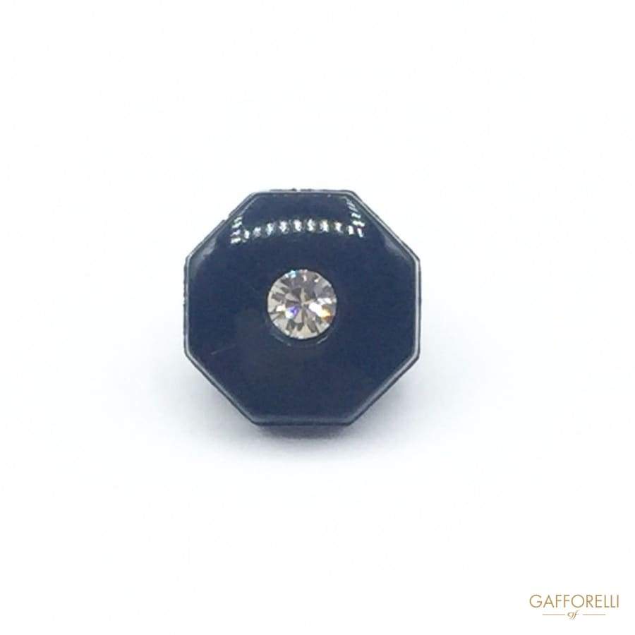 Nylon Octagonal Buttons With Rhinestone - Art. 6807