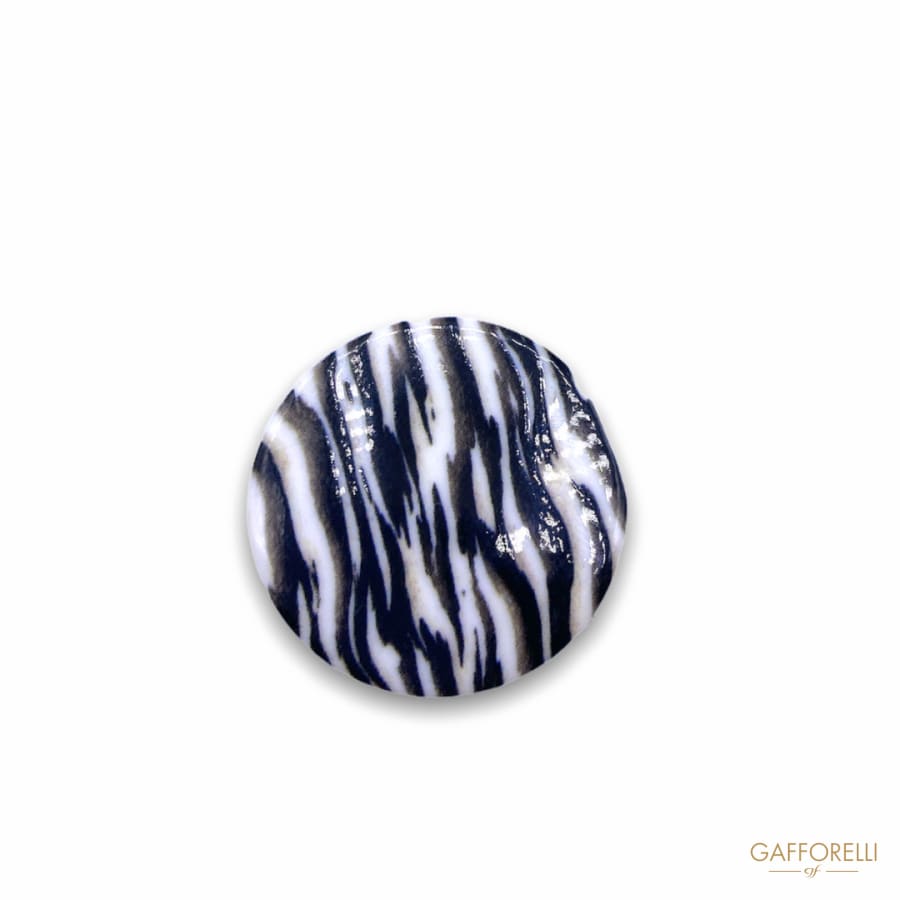 Nylon Shank Button With Zebra Print D303 a - Gafforelli Srl