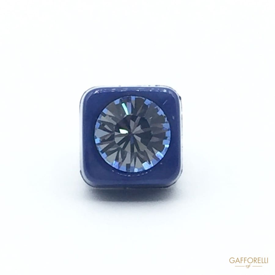 Nylon Square Buttons Decorated with Rhinestone - Art. 6758