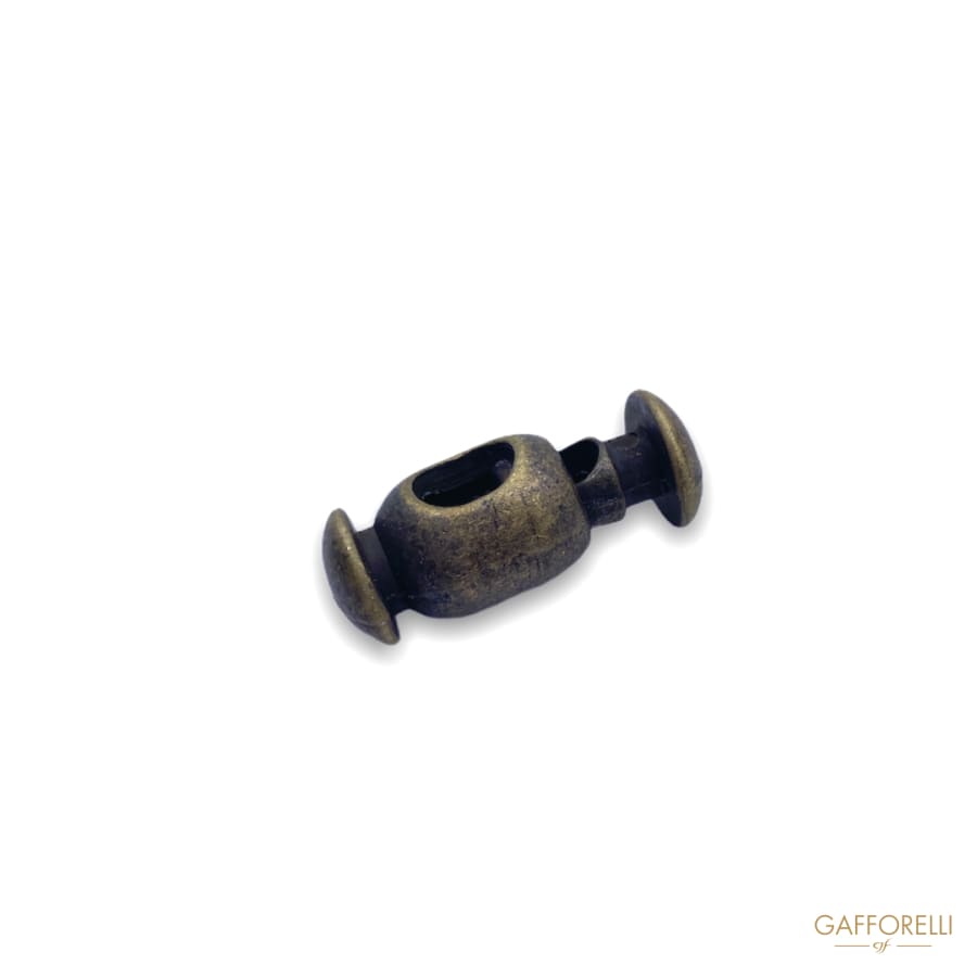 Old Brass Colored Cord- Stopper With One Hole 0990 -