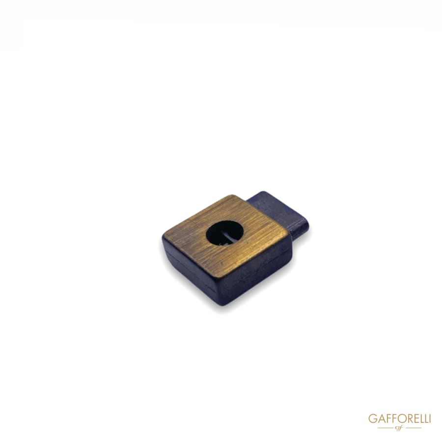 Old Square Brushed Brass Cord Stopper 2243 - Gafforelli Srl