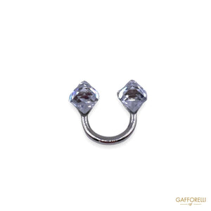 Open Ring With Crystal Jewel Stones A288 - Gafforelli Srl