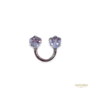 Open Ring With Crystal Jewel Stones A288 - Gafforelli Srl