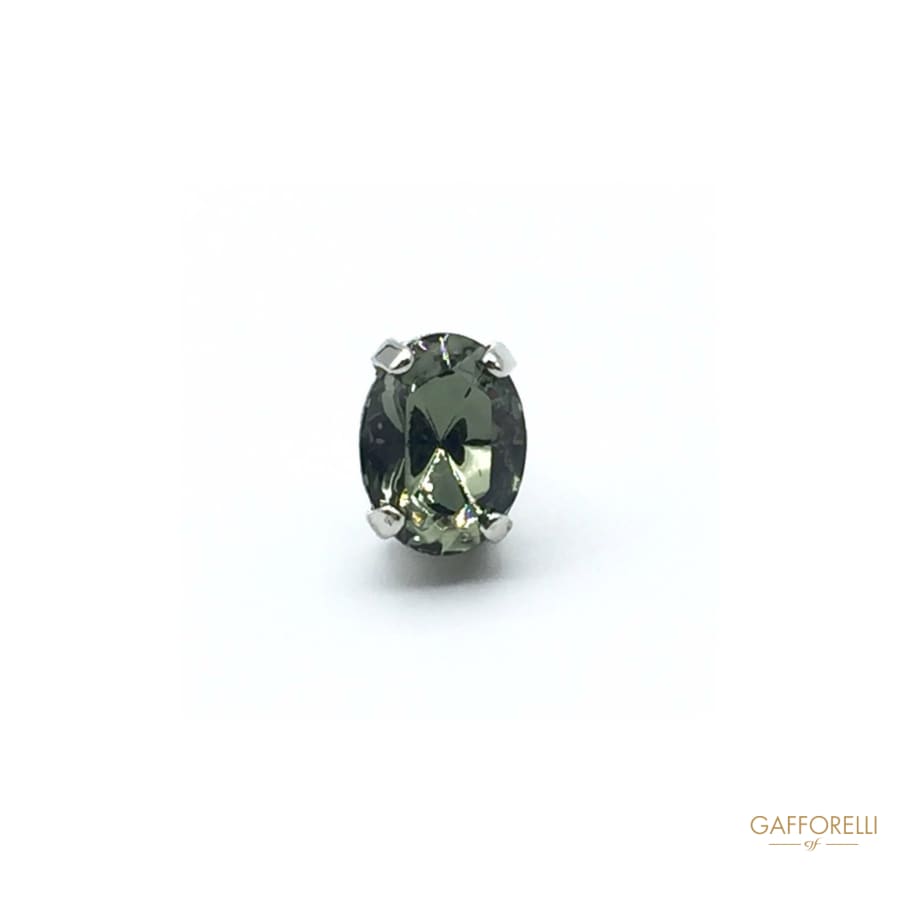 Oval Buttons with Glass Stone in the Center - Art. 3393 v