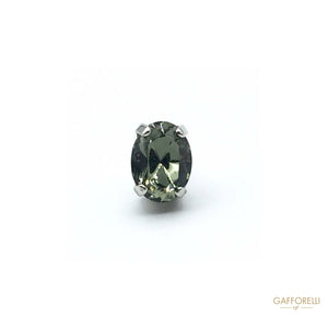 Oval Buttons with Glass Stone in the Center - Art. 3393 v