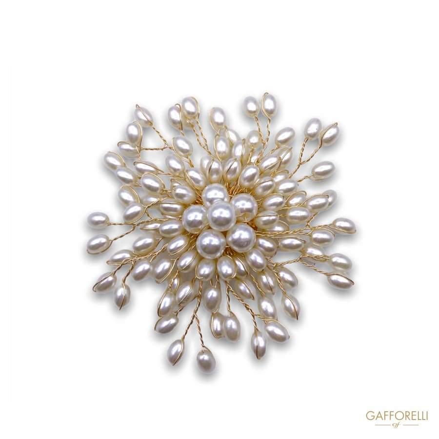 Oval Pearl Explosion Brooch D269 - Gafforelli Srl brooches