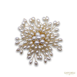 Oval Pearl Explosion Brooch D269 - Gafforelli Srl brooches