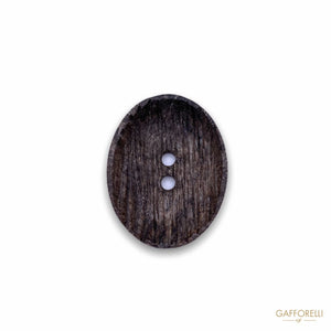 Oval Wood Effect Polyester Button D296 - Gafforelli Srl