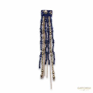 Pendant Brooch With Gold And Blue Beads A340 - Gafforelli