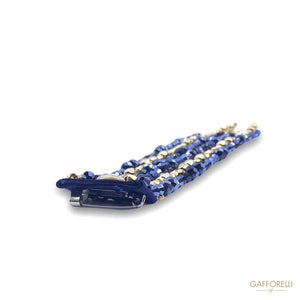 Pendant Brooch With Gold And Blue Beads A340 - Gafforelli