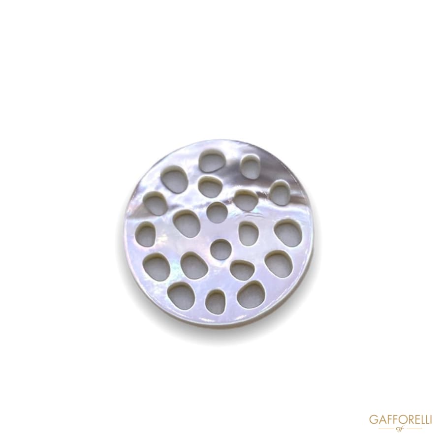 Perforated White Mother Of Pearl Botton 885 - Gafforelli Srl