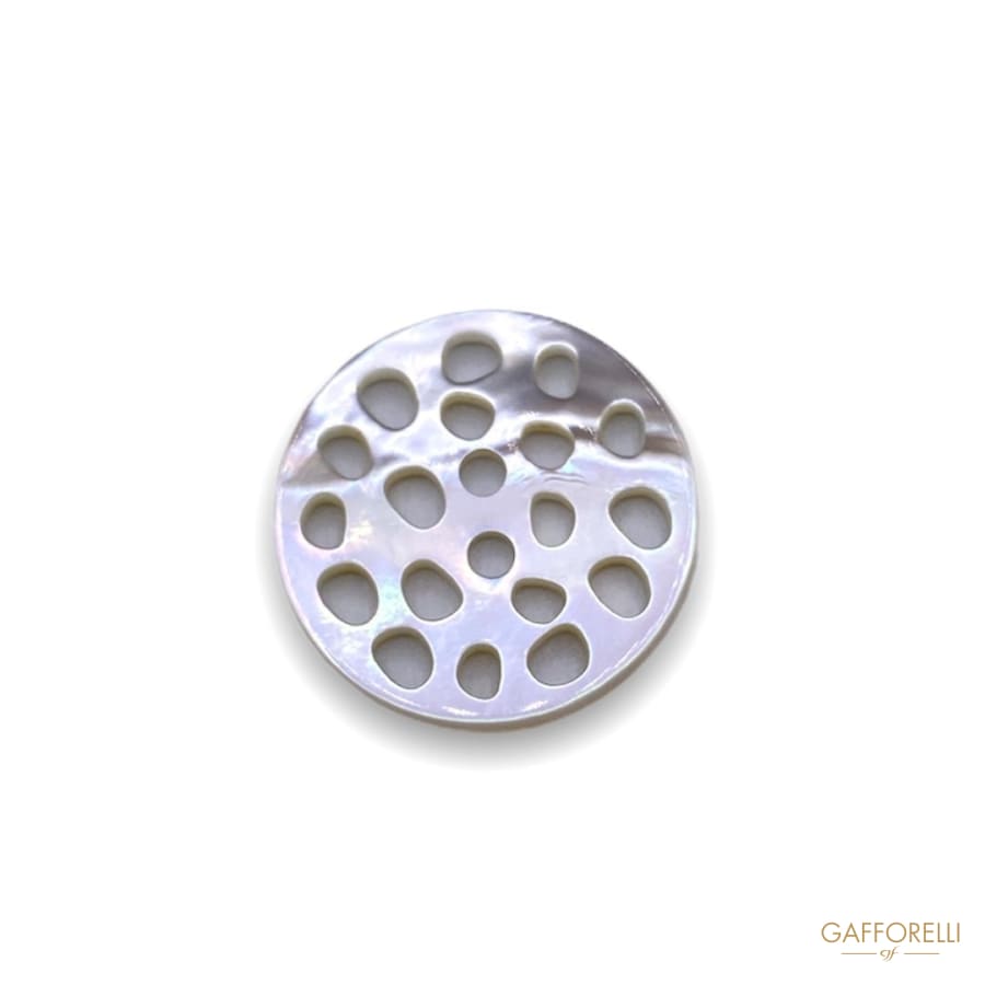 Perforated White Mother of Pearl Botton 885 - Gafforelli