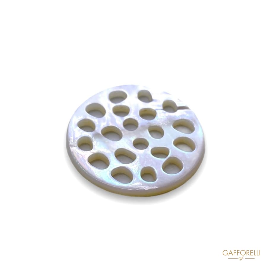 Perforated White Mother of Pearl Botton 885 - Gafforelli