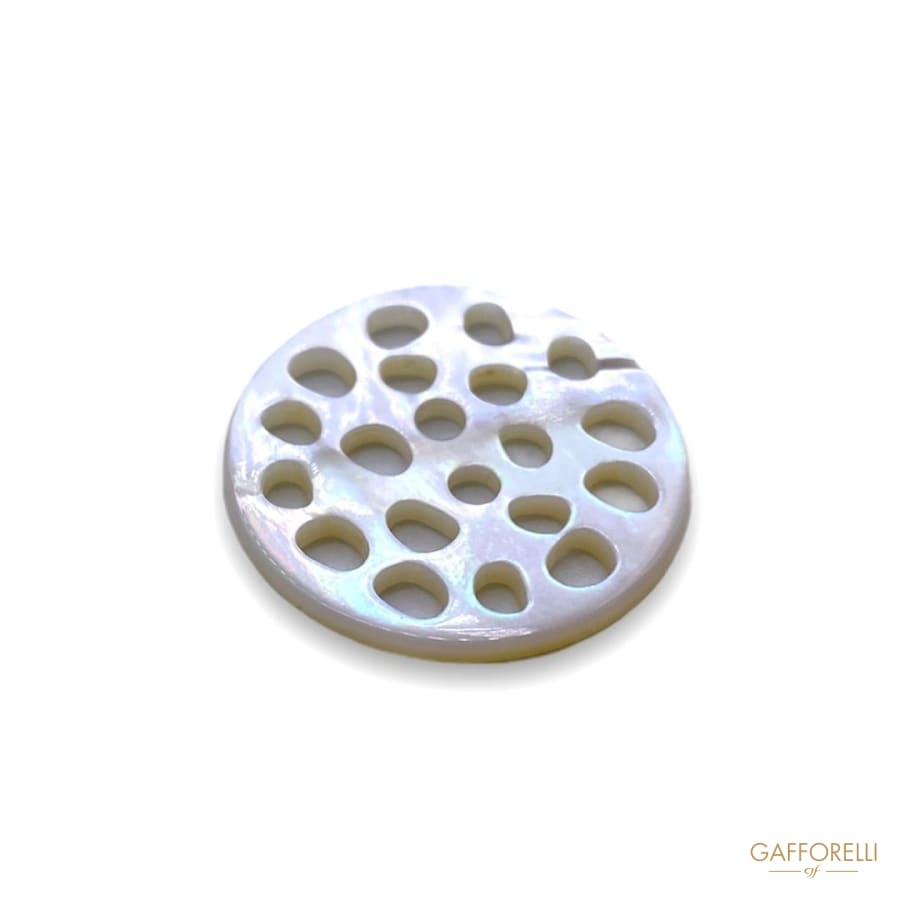 Perforated White Mother Of Pearl Botton 885 - Gafforelli Srl