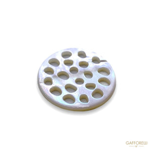 Perforated White Mother of Pearl Botton 885 - Gafforelli