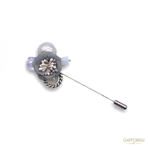 Piercing With Flower Pearls And Rhinestones H104 -