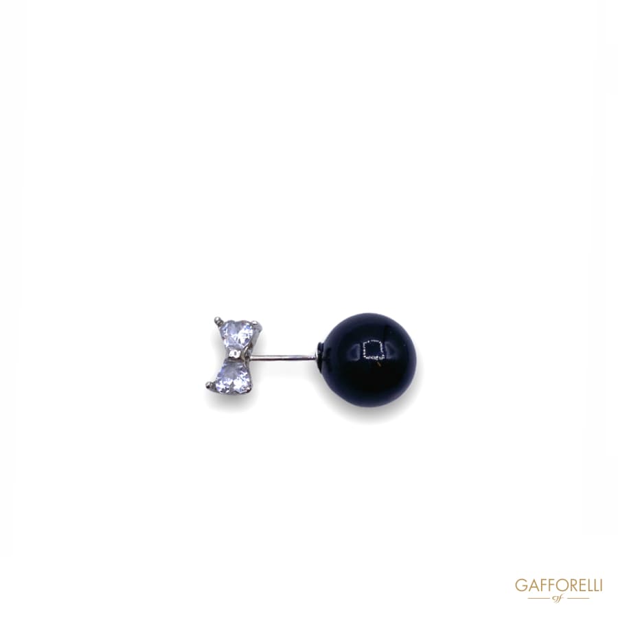 Pin with Pearl and Ribbon Shape Rhinestones E175