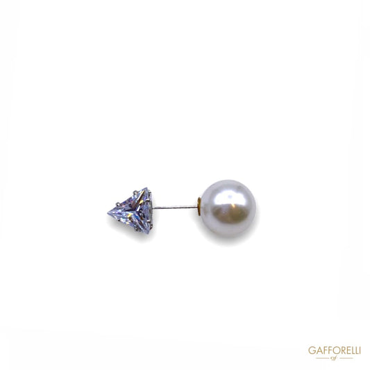 Pin with Pearl and Triangle Shape Rhinestones E176