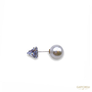 Pin With Pearl And Triangle Shape Rhinestones E176 -