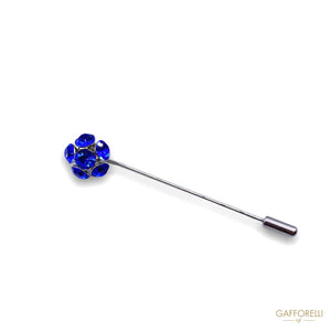 Pin With Swarovski Rhinestones 3985 p - Gafforelli Srl BLU •