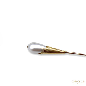 Pins Drop Tip Gold With Pearl D265 - Gafforelli Srl BRIGHT •