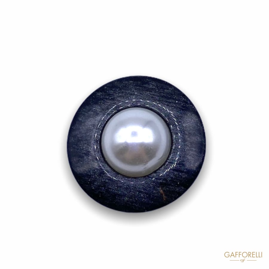 Polished Polyester Buttons With Central Pearl D318 -