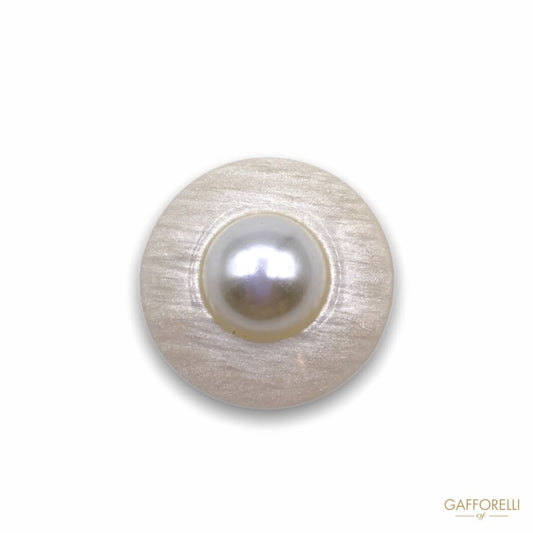 Polished Polyester Buttons with Central Pearl D318
