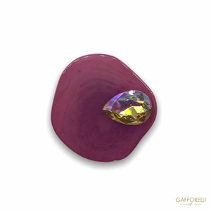 Polyester Brooch With Colored Swarovski Stone D253 -