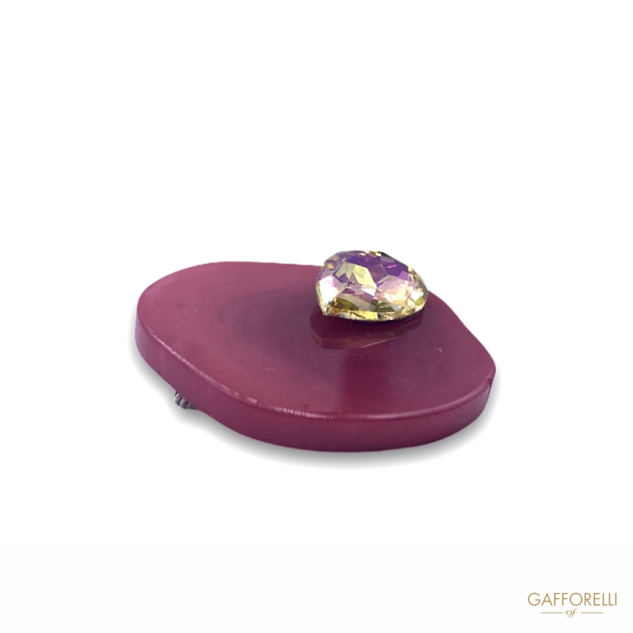 Polyester Brooch with Colored Swarovski Stone D253