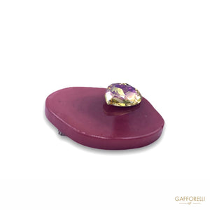 Polyester Brooch With Colored Swarovski Stone D253 -