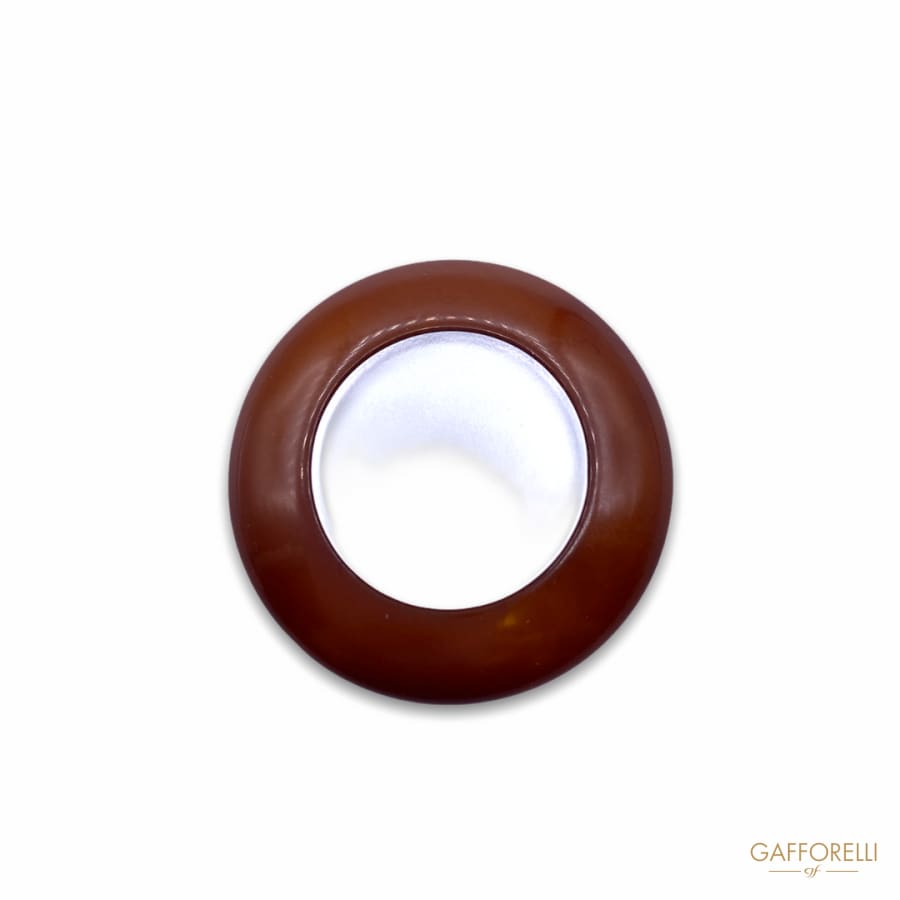 Polyester Button With Glossy Colored Edge And Opaque Central
