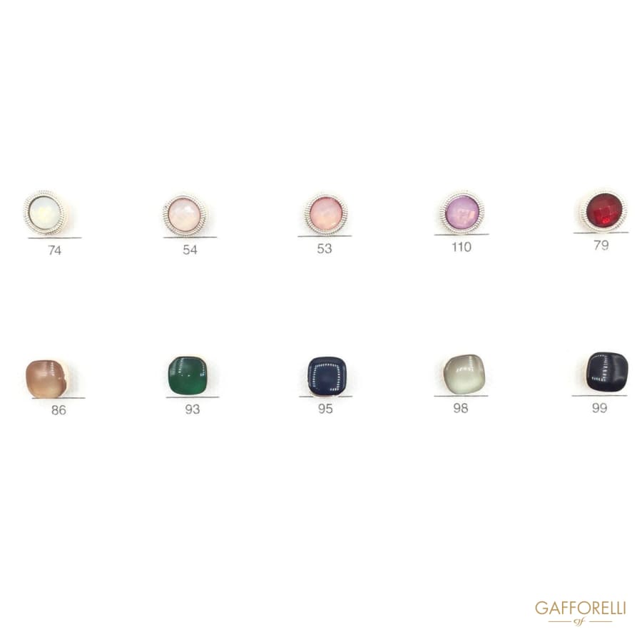 Polyester Buttons with Golden Shade Base - Art. 9040