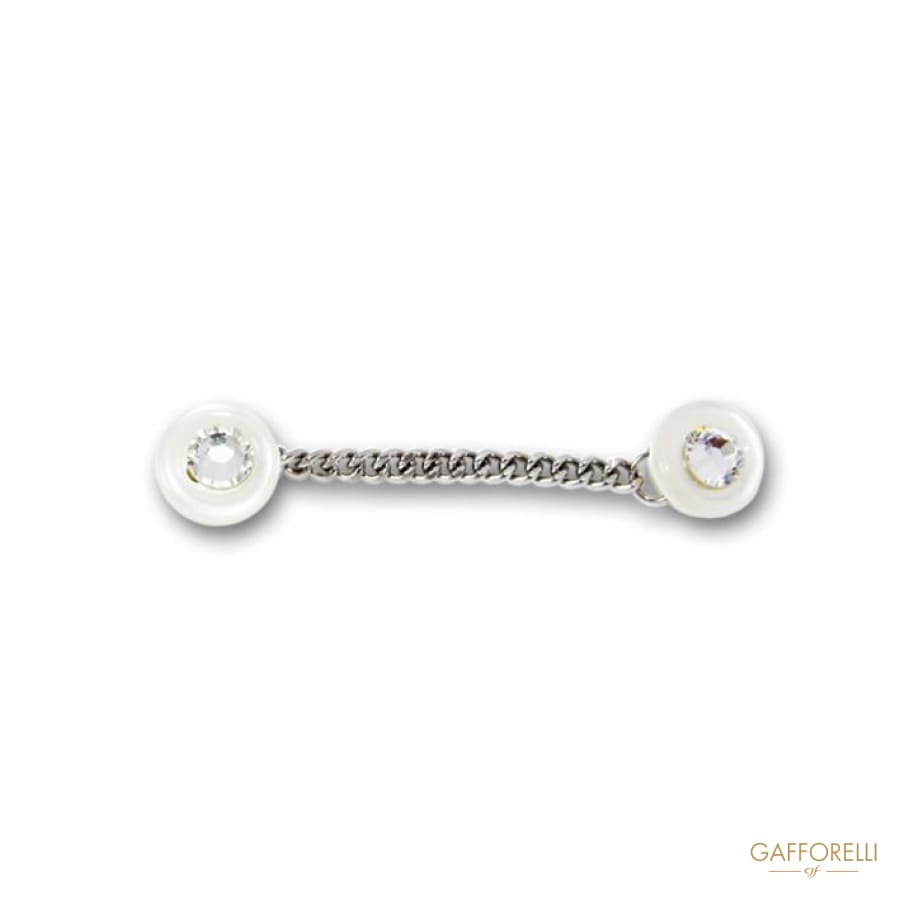 Polyester Cufflink Decorated with Rhinestones 4 Cm - Art.