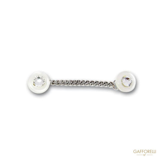 Polyester Cufflink Decorated with Rhinestones 4 Cm - Art.