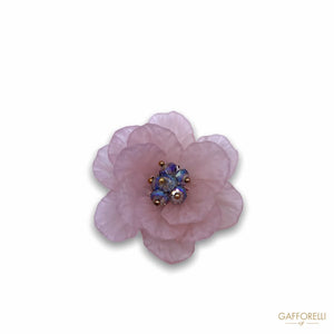Polyester Flowers Brooches With Rhinestone - Art. D162
