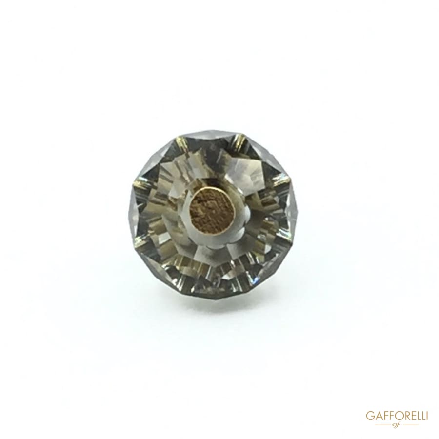 Real Glass Buttons With Shank In Brass - Art. 5629 glass