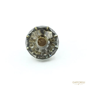 Real Glass Buttons With Shank In Brass - Art. 5629 glass
