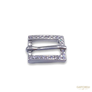 Rectangular Buckle With Rhinestones And Prong 3653 -
