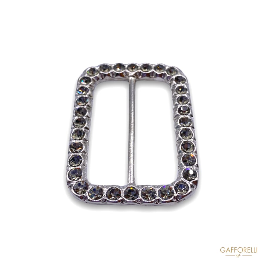 Rectangular Buckle With Rounded Corners And Rhinestones 5709