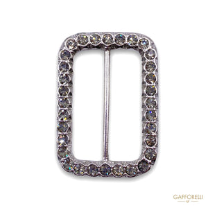 Rectangular Buckle With Rounded Corners And Rhinestones 5709