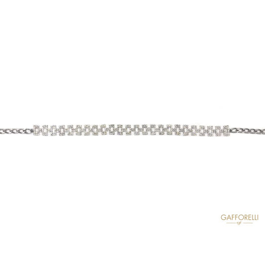 Rectangular Rhinestones Chain Belt 95 Cm - Art. C210