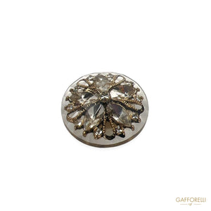 Resin Button With Rhinestones Wrapped Inside A709 -