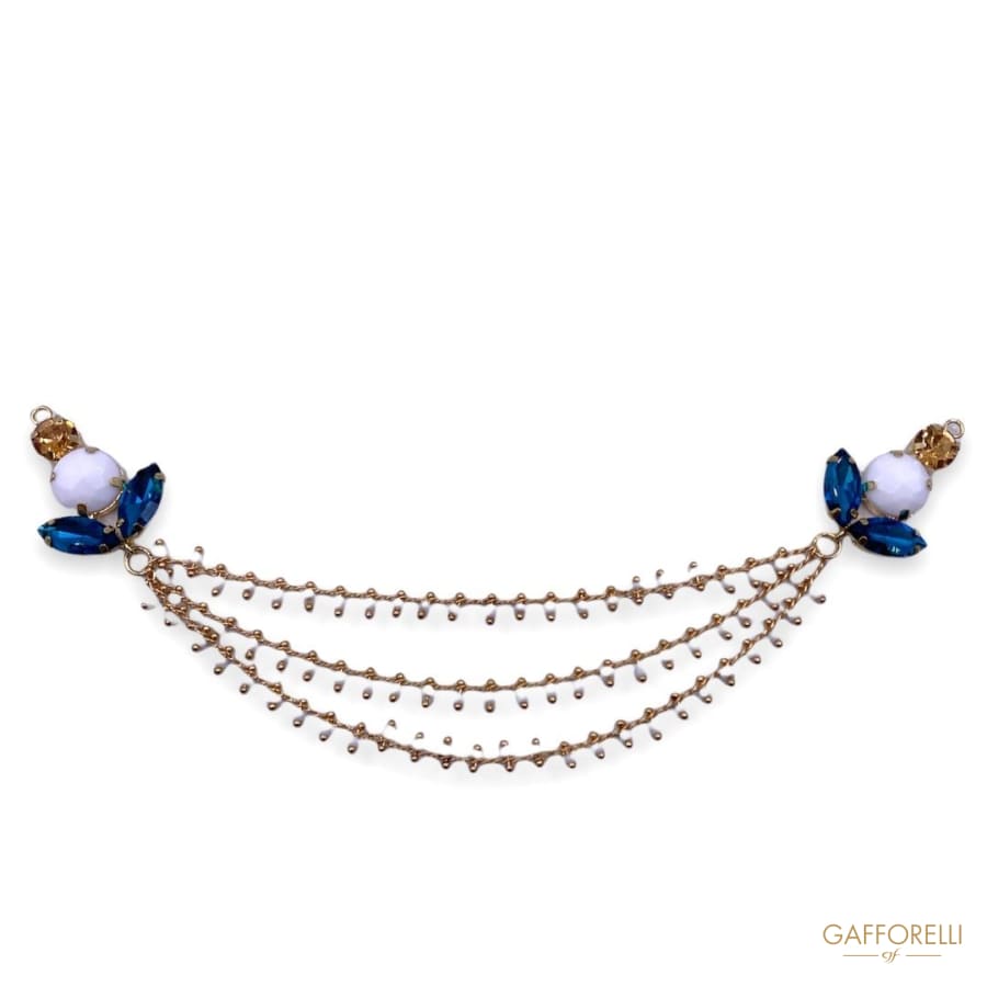 Rhinestone Neckline with Beads Chain A111 - Gafforelli Srl