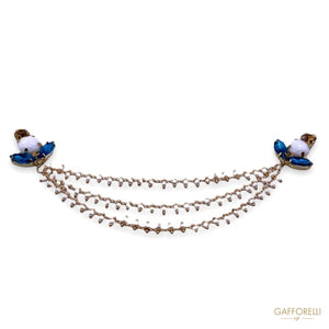 Rhinestone Neckline with Beads Chain A111 - Gafforelli Srl